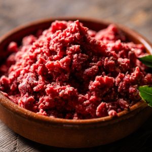 Organic beef mince at Launceston Farm